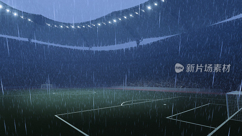 体育场,下雨