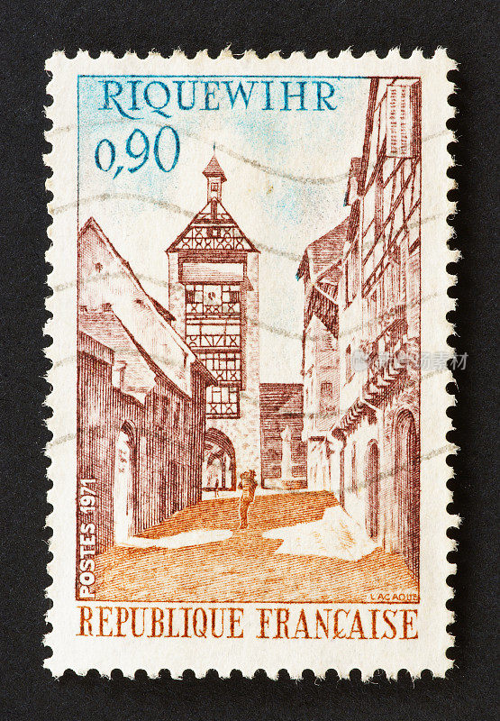 邮票与Riquewihr镇