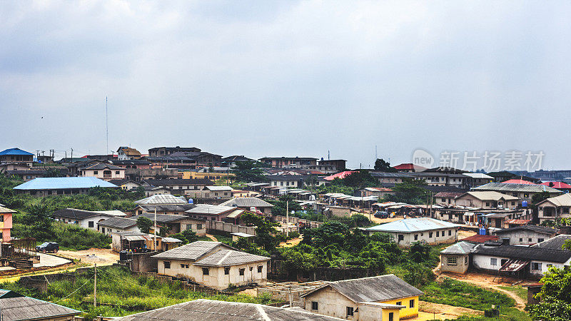 非洲城市的观点。Ikorodu,拉各斯,尼日利亚。
