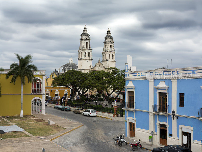 墨西哥尤卡坦半岛的殖民小镇坎佩切