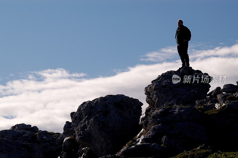 登山者在上面