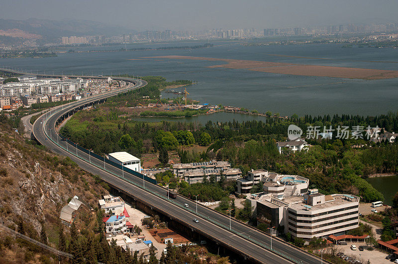 中国沿海城市航拍。