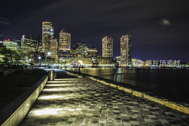 波士顿天际线-海港和金融区