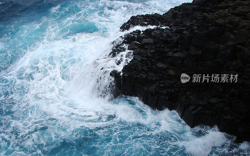 海洋撞击岩石
