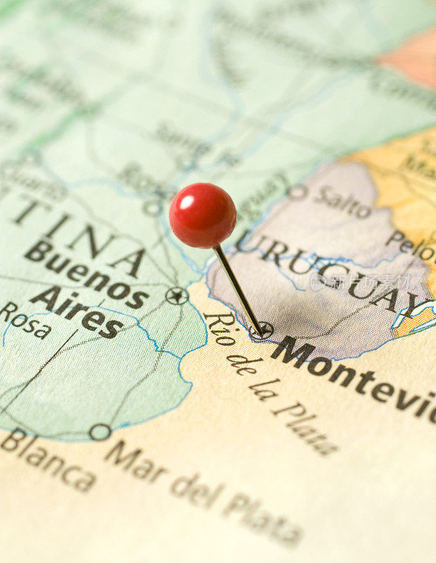 乌拉圭和阿根廷地图