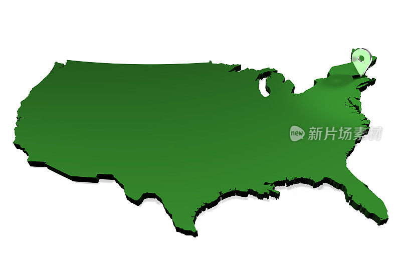美国地图-州定位器-马萨诸塞州
