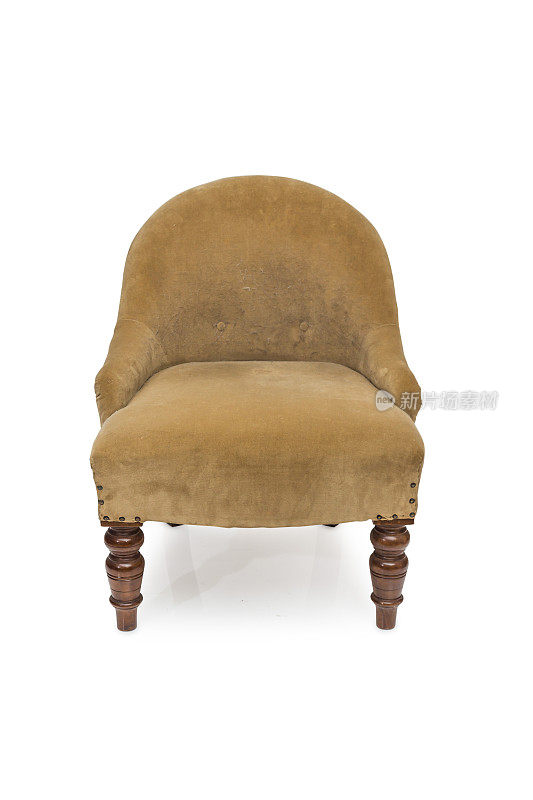 古董软垫椅孤立在白色背景