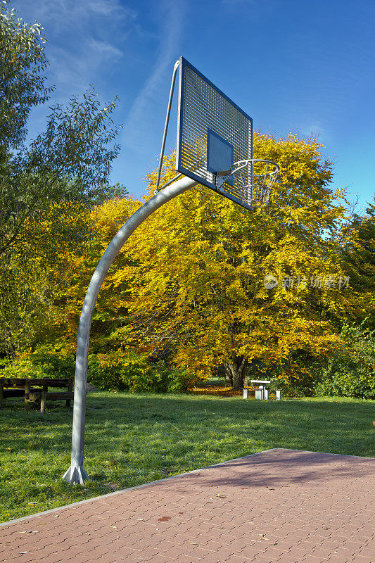 公园里的篮球篮板