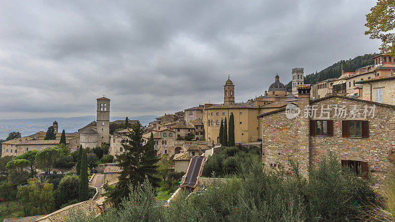 阿西西，最受欢迎的朝圣地之一，圣弗朗西斯和圣克莱尔的出生地(翁布里亚，意大利)