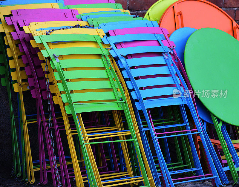 五颜六色可折叠塑料家具、桌椅