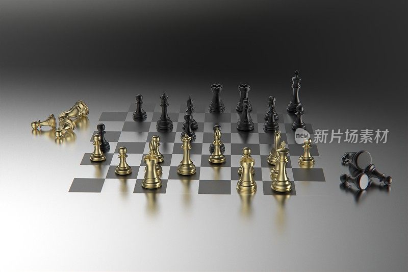 3d渲染金属棋子