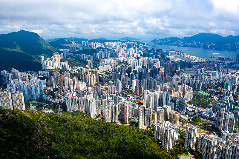从狮子山眺望香港城市风光