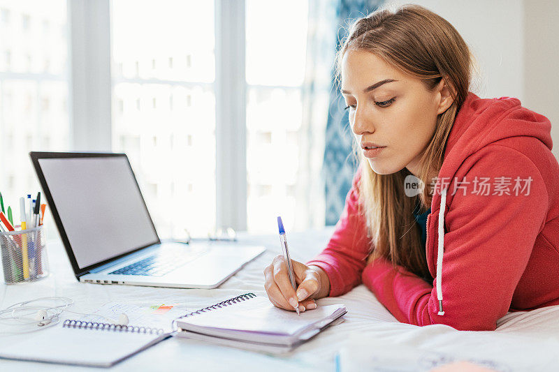 大学生使用手提电脑进行电子学习课程