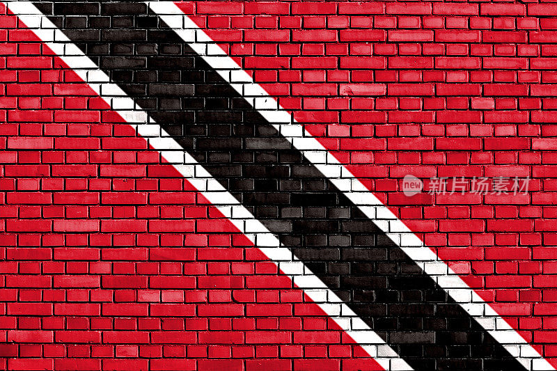 画在砖墙上的特立尼达和多巴哥国旗