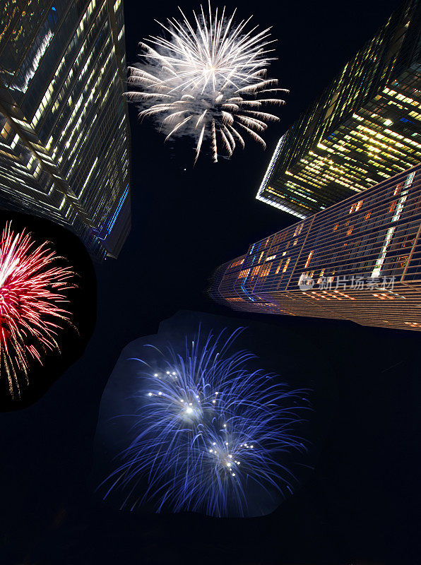 纽约市上空的2021年新年焰火。