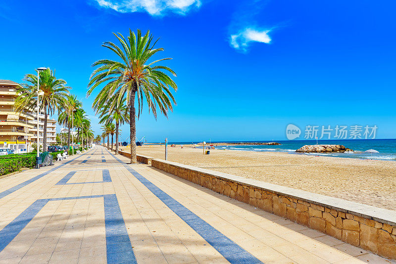 西班牙的海滨，海滩，海岸。