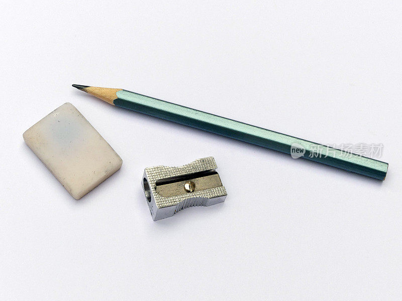 铅笔，卷笔刀和橡皮擦