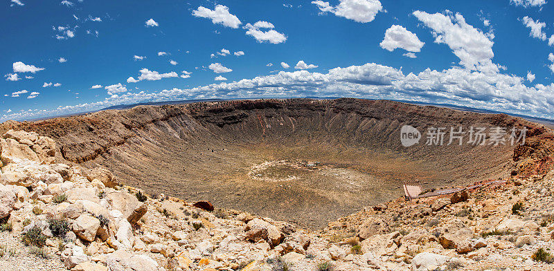 陨石坑全景，在温斯洛，亚利桑那州，美国