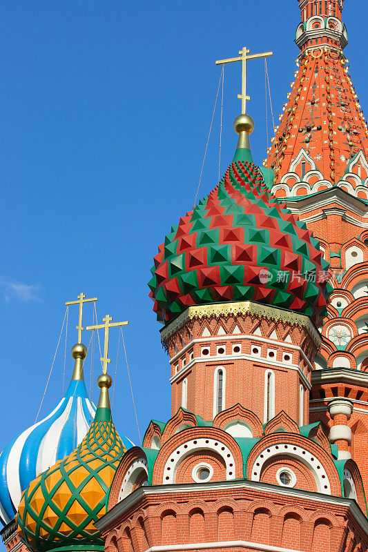 圣巴西尔大教堂圆顶(莫斯科，俄罗斯)