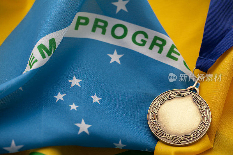 巴西国旗和奖牌