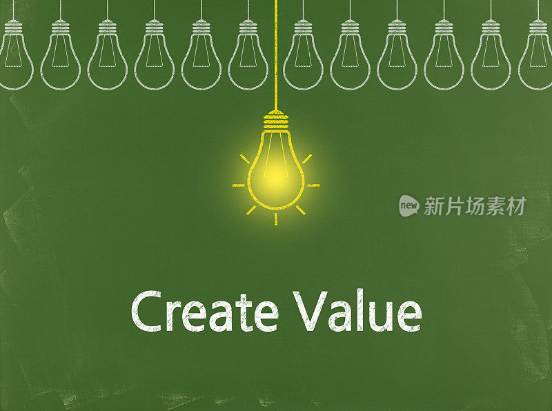 创造价值-商业黑板背景