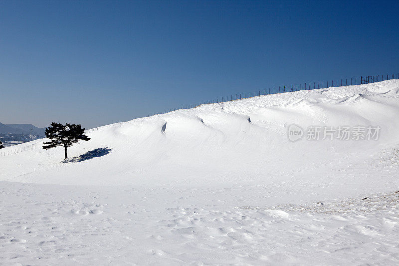 韩国平昌江原道的冬季景观。