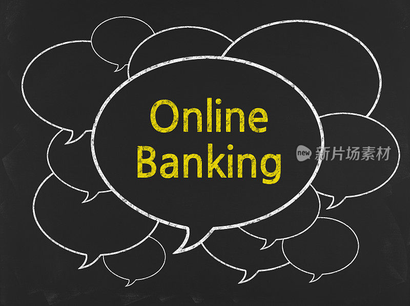 网上银行(讨论概念)-商业黑板背景