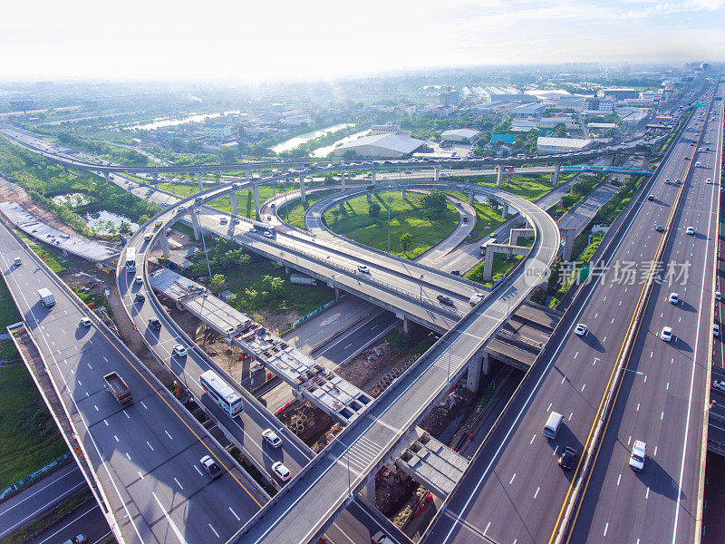 泰国曼谷高速公路鸟瞰图