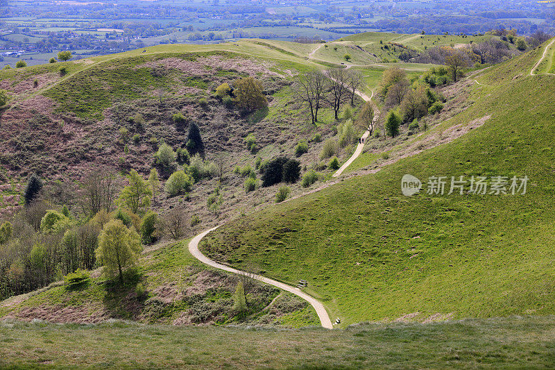 伍斯特郡莫尔文山的风景