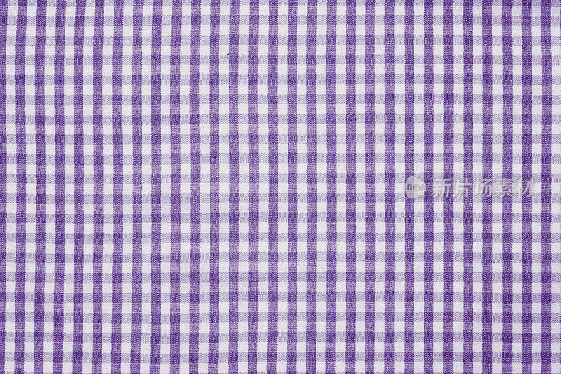 紫罗兰和白色格子织物背景纹理