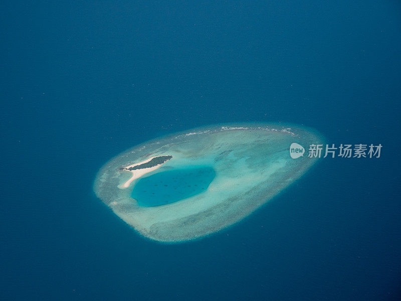 鸟瞰图的岛屿在马尔代夫