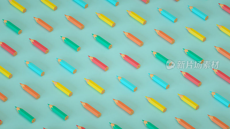 铅笔，蜡笔，彩色，回到学校，最小的想法背景