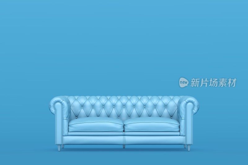 蓝色背景的蓝色沙发