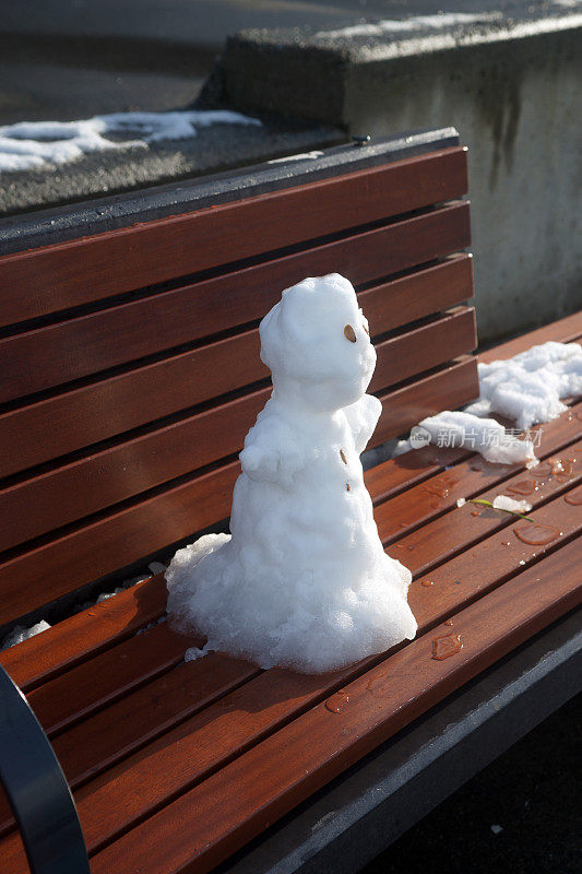 凳子上的雪人