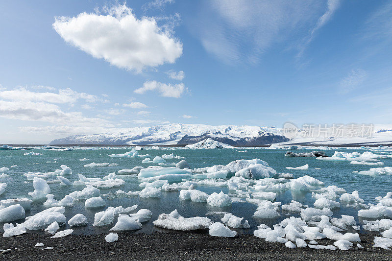 冰岛Jokulsarlon冰川泻湖冰山