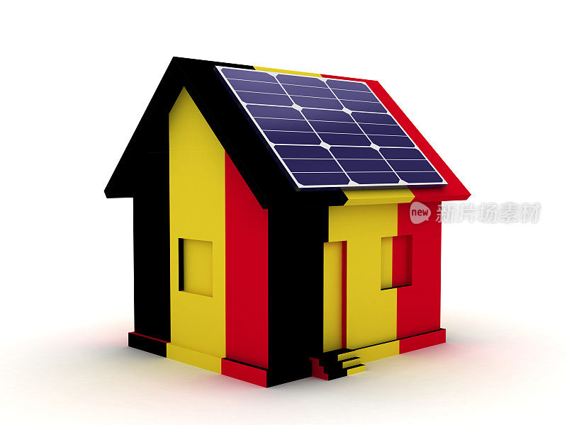 比利时国旗屋太阳能电池板可再生能源