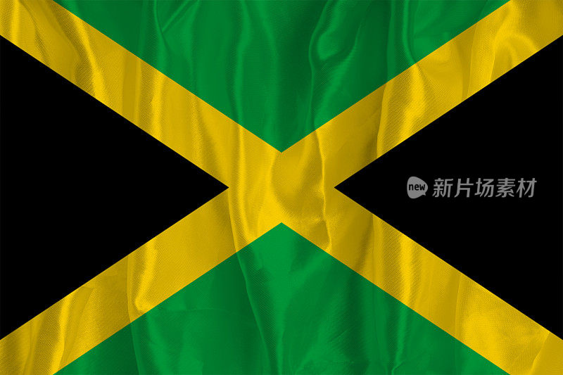 以丝绸为背景的牙买加国旗是一个伟大的国家象征。国家的官方国家象征