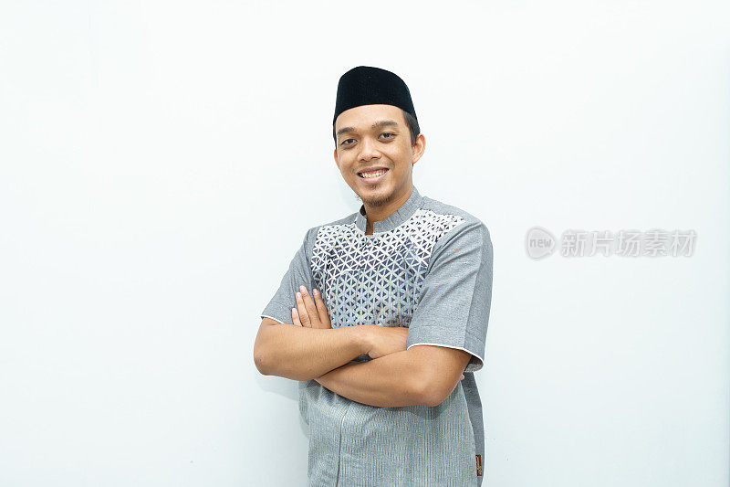 亚洲印度尼西亚穆斯林男子微笑的肖像