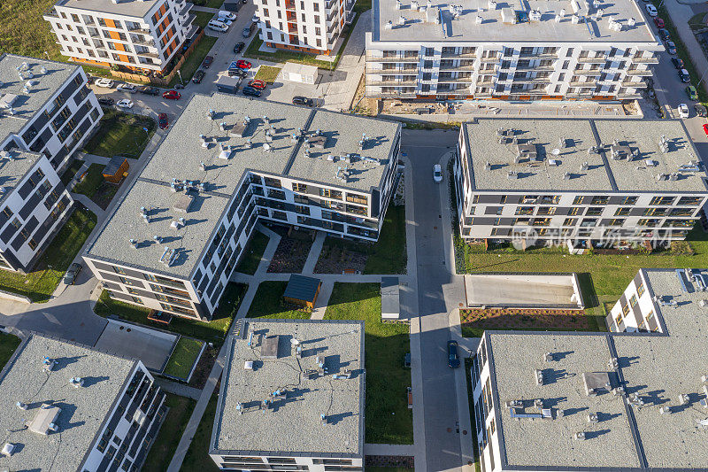 新建住宅楼，鸟瞰图