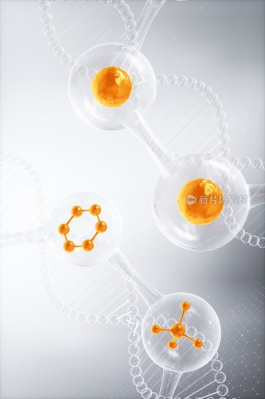 微观分子结构的三维渲染