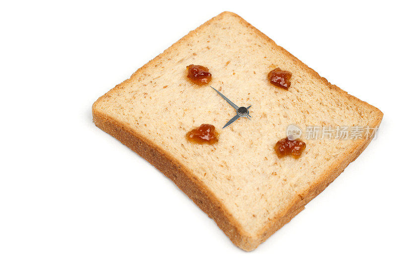 这是早餐时间!面包钟显示在9点。