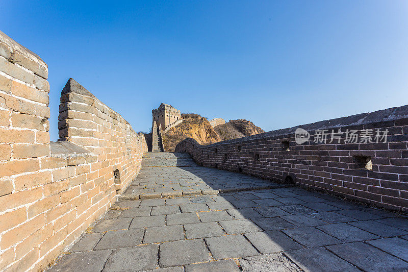 修复长城塔在慕田峪，靠近北京，中国