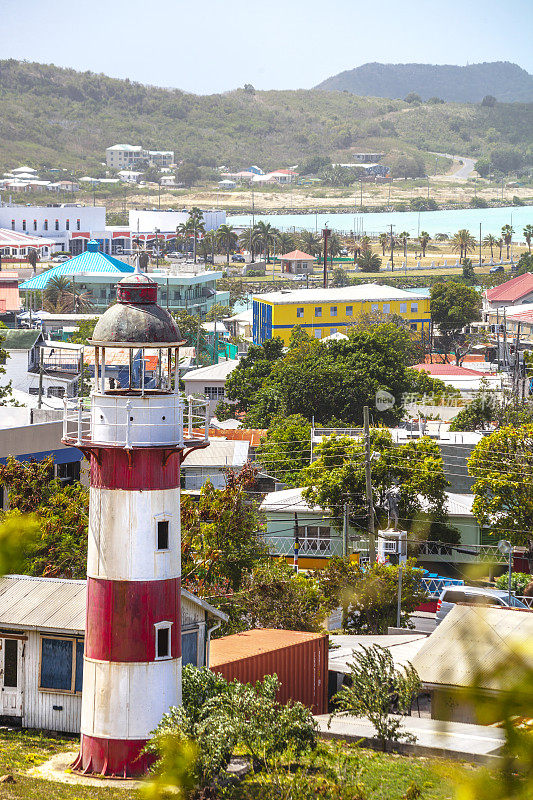 加勒比地区的城镇。圣约翰、安提瓜和巴布达。