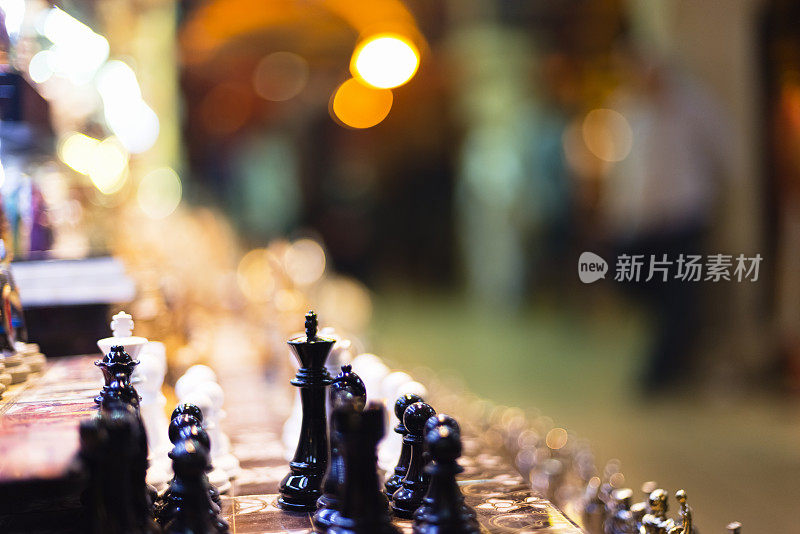 美丽的象棋作为纪念品，大巴扎，土耳其伊斯坦布尔