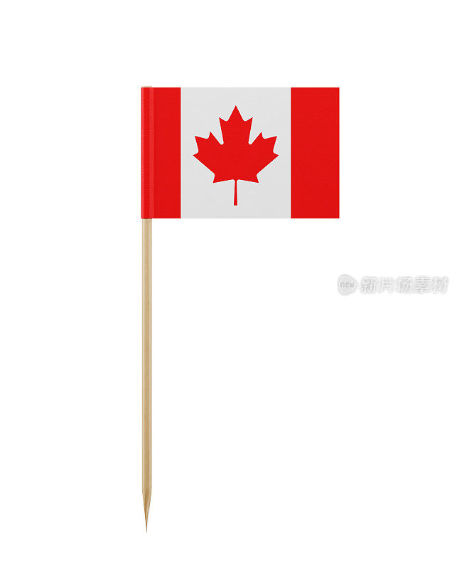 牙签上的小加拿大国旗