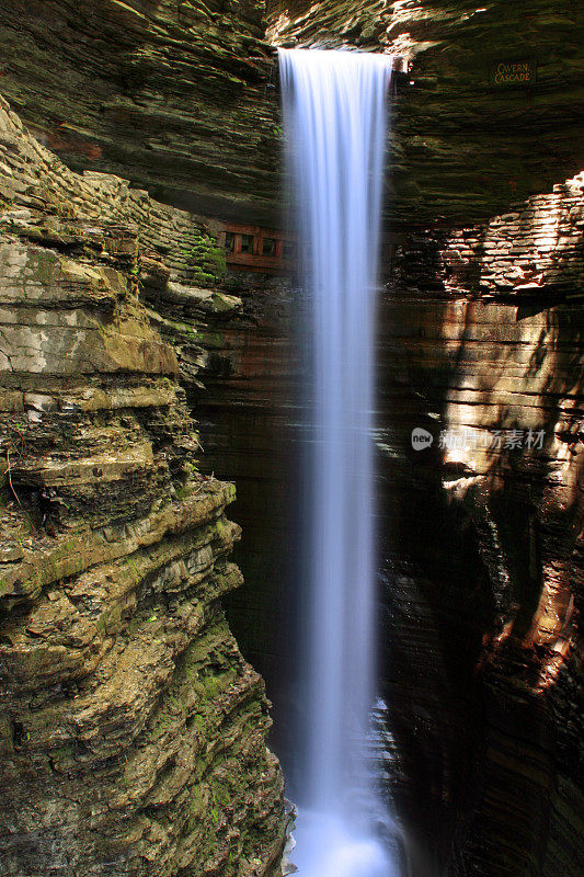 洞穴瀑布-沃特金斯峡谷纽约州立公园