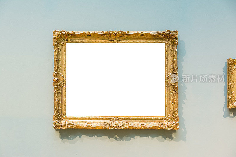 空白美术馆隔离画框装饰室内墙白色模板