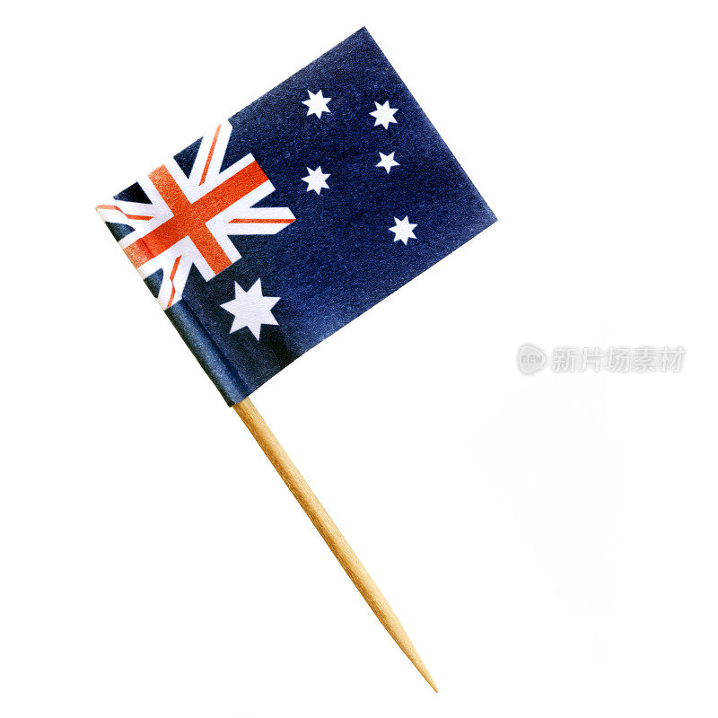 澳大利亚国旗牙签孤立在白色与路径