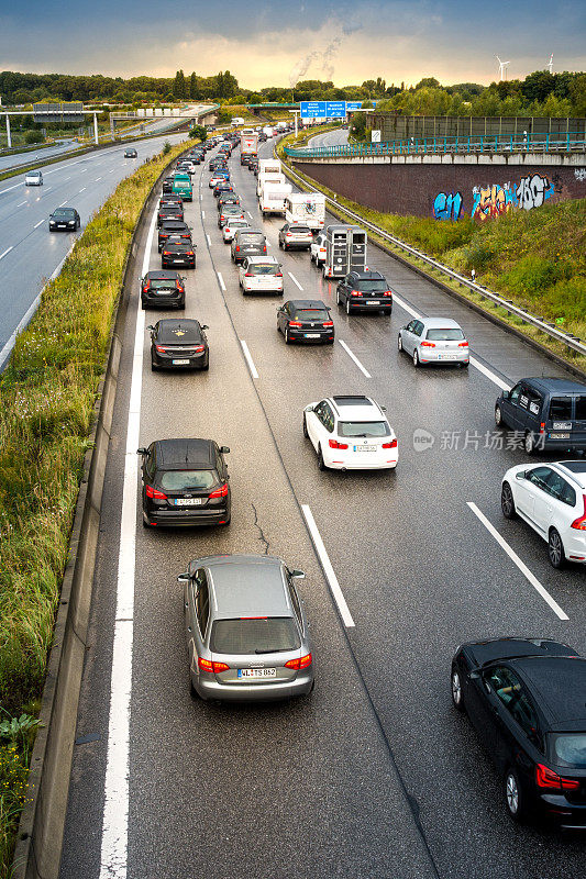 德国汉堡高速公路交通堵塞