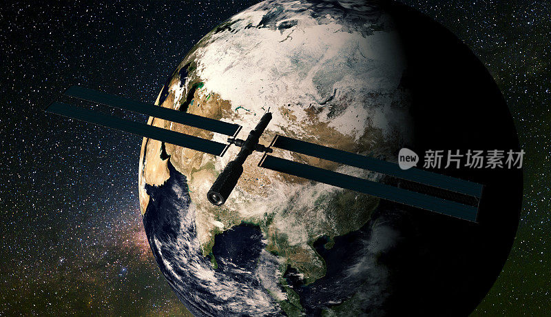亚洲上空绕地球运行的卫星